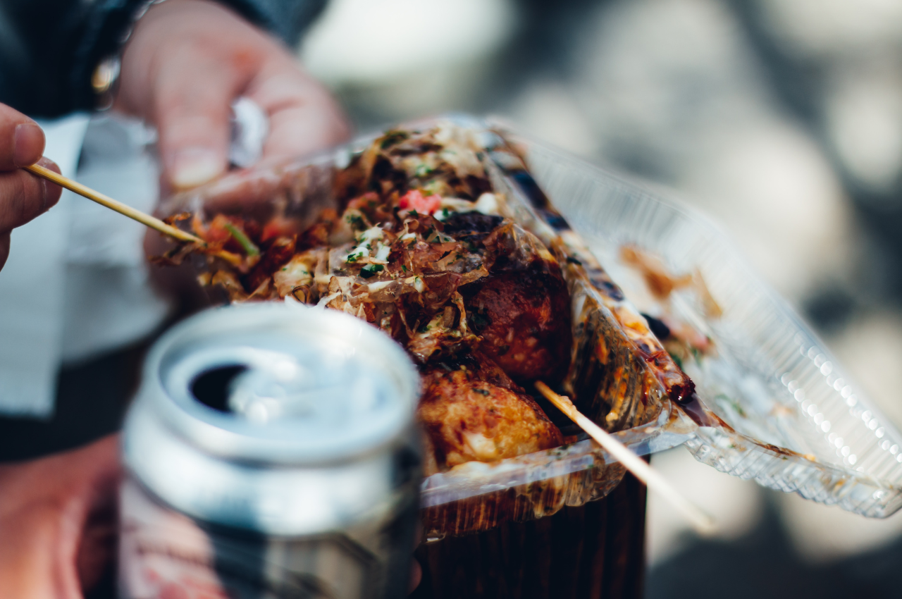 花火節章魚燒、啤酒